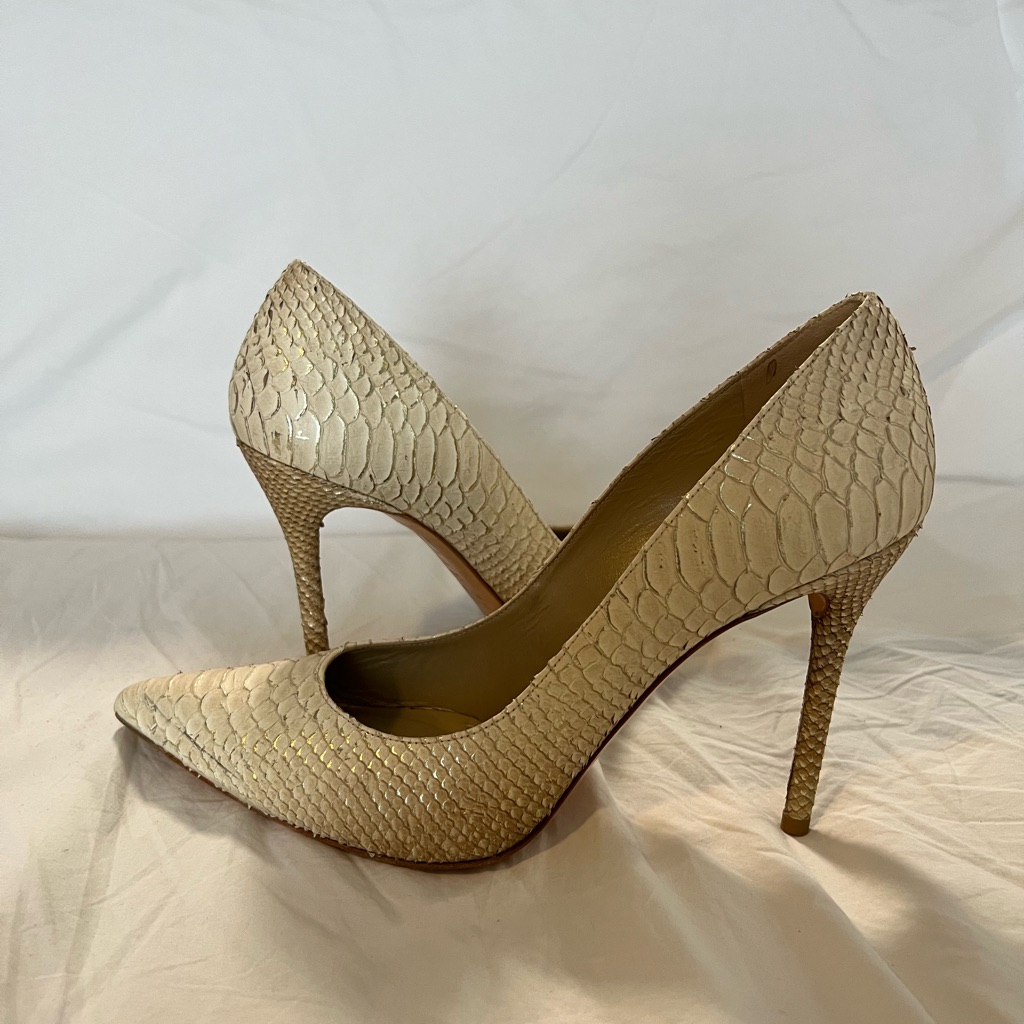 Stuart Weitzman Soy Tipped Python Pumps